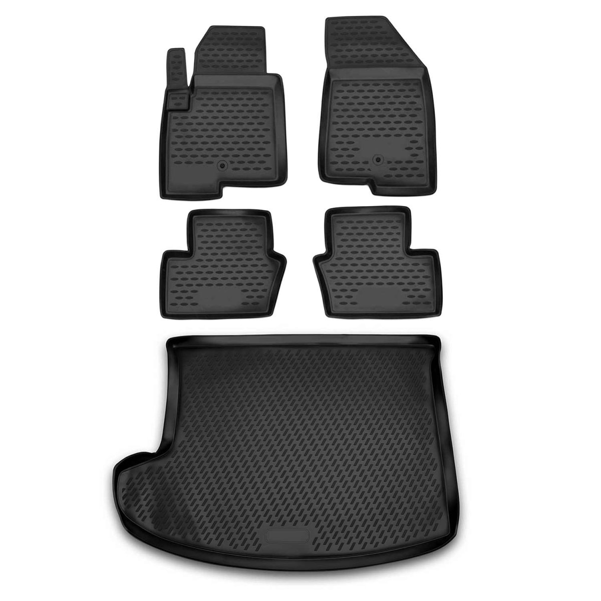 Jeep Compass 3D Floor-Trunk Mats - Omac - SUV Kit - Black - 2011-2016